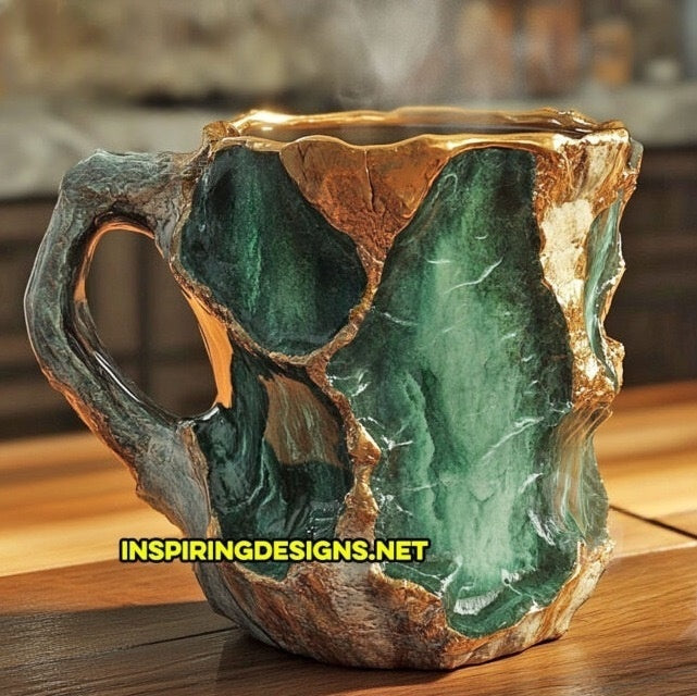 Geode-inspired faceted form