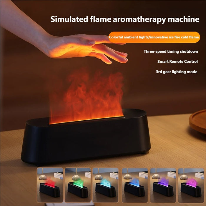 Dynamic flame projection with 7 ambient colours