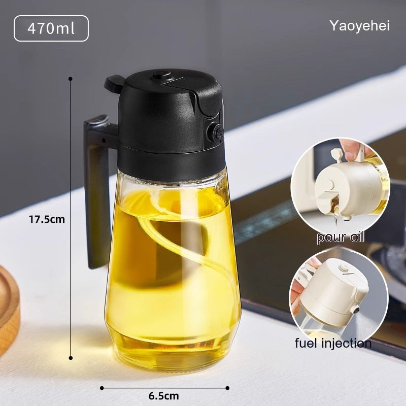 Black 2-in-1 olive oil sprayer
